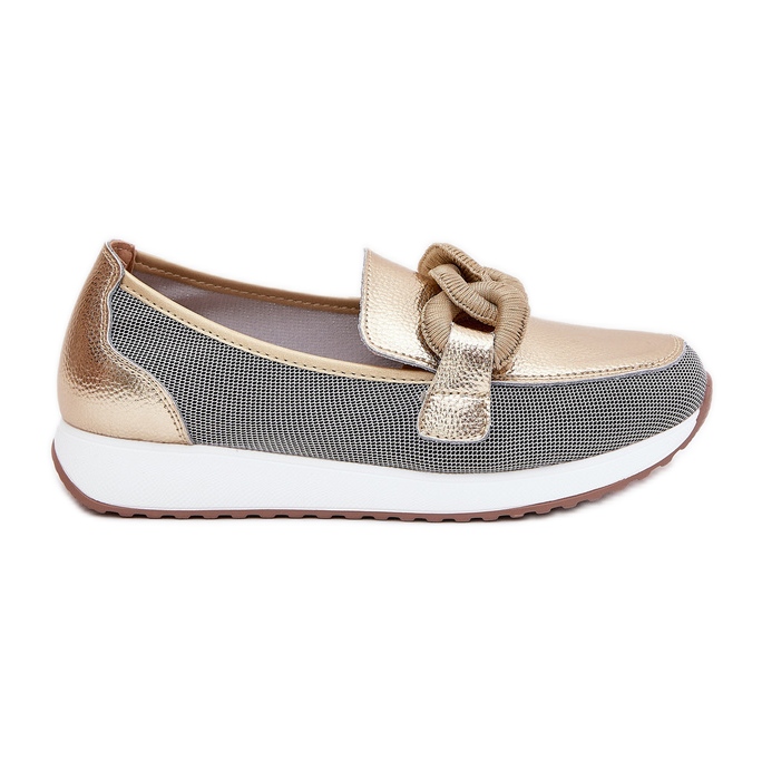 S.Barski Női bőr lehajok, LR51-966 aranyat tartalmazó arany aranysárga