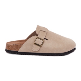 Big Star Suede flip -flops női klumkák egy nagy csillaggal RR274A385 bézs csat Big Star Suede flip -flops női klumkák egy nagy csillaggal RR274A385 bézs csat