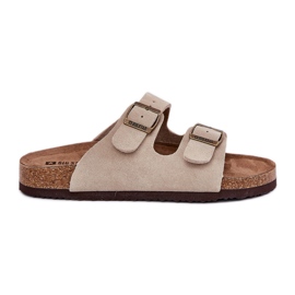 Big Star Női velúr papucs nagy csillaggal RR274A391 bézs csatokkal Big Star Női velúr papucs nagy csillaggal RR274A391 bézs csatokkal