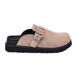 Suede flip -flops női klumkák a platformon Big Star RR274A376 bézs Suede flip -flops női klumkák a platformon Big Star RR274A376 bézs