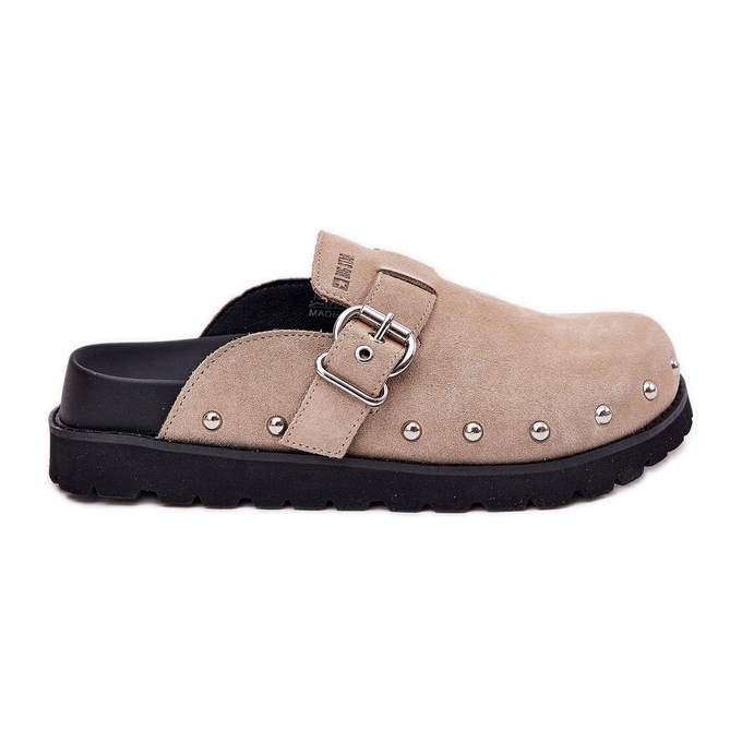 Suede flip -flops női klumkák a platformon Big Star RR274A376 bézs Suede flip -flops női klumkák a platformon Big Star RR274A376 bézs