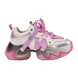 GOE Női bőr cipők a hatalmas talpon rr2n4030 rózsaszínen GOE Női bőr cipők a hatalmas talpon rr2n4030 rózsaszínen