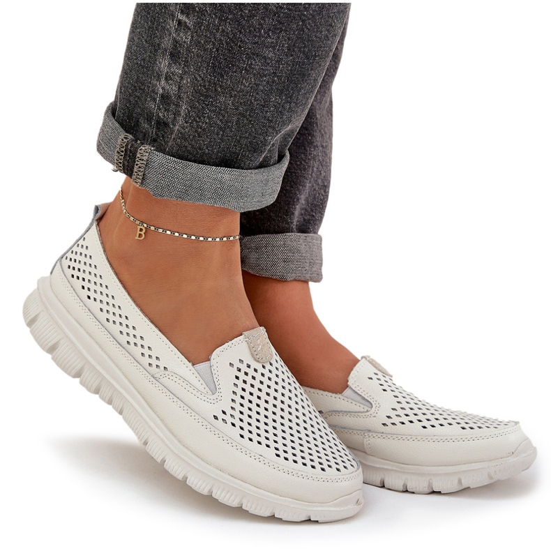 Evento Világos bőr nyitott lokkok 24pb18-6870 fehér