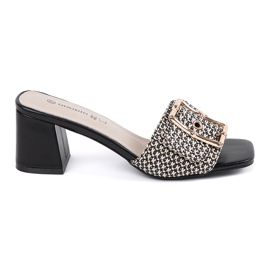 Goodin Tweed fekete -fehér papucs az oszlopon