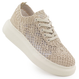 Női cipő a platformon Béige VinceZa 17371 bézs