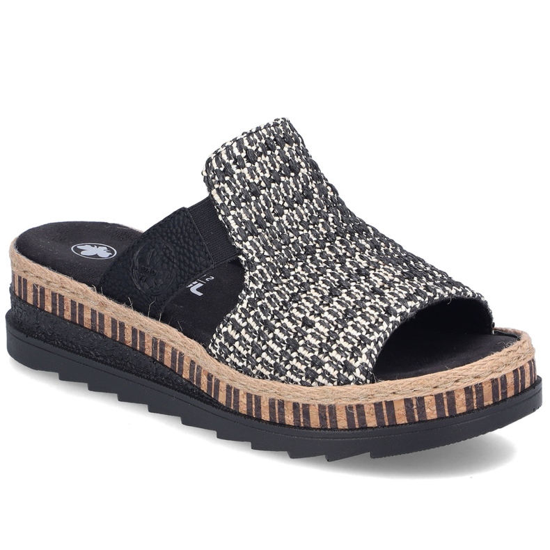 Bőr női bőr ékek fekete fekete rieker v7953-00