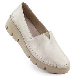 Női bőrcipő az Arany Wedge Filippo 6161 -en aranysárga