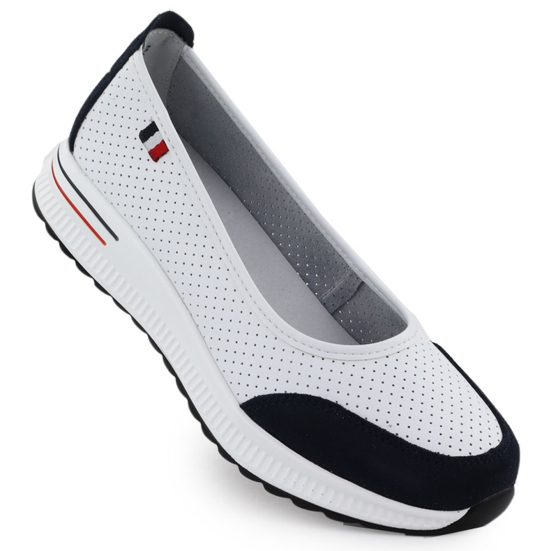 Nyílt bőr ballerinák a White Filippo 6134 platformon fehér