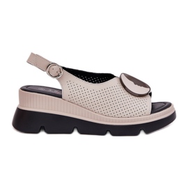 S.Barski Női bőr szandál ékkel díszes S. Barski LR51-788 bézs S.Barski Női bőr szandál ékkel díszes S. Barski LR51-788 bézs