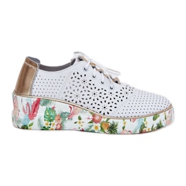 Női bőrcipő az Artiker 56C1800 fehér és aranyhoz