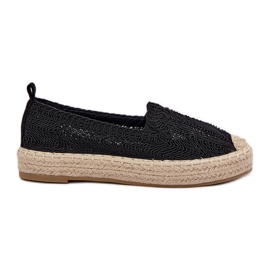 Női espadrilles a VinceZa 17392 fekete platformon
