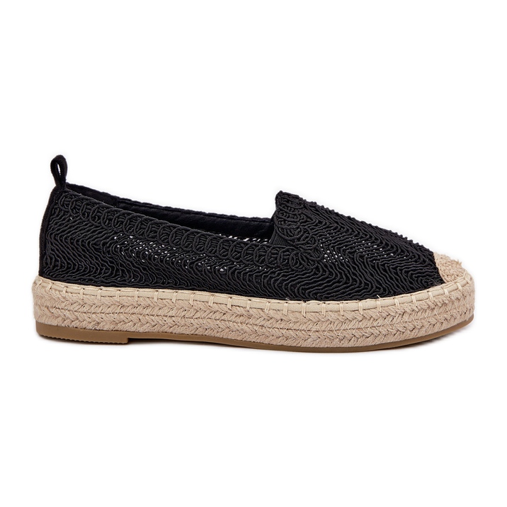 Női espadrilles a VinceZa 17392 fekete platformon