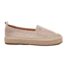 Női espadrilles a VinceZa 17392 bézs platformon
