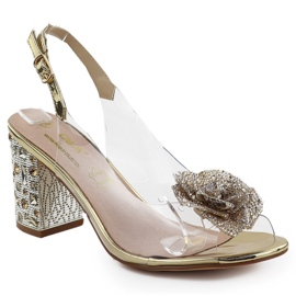 S.Barski Átlátszó női szandál az oszlopon cirkonokkal Złote D & A: S. Barski MR51-702 aranysárga S.Barski Átlátszó női szandál az oszlopon cirkonokkal Złote D & A: S. Barski MR51-702 aranysárga