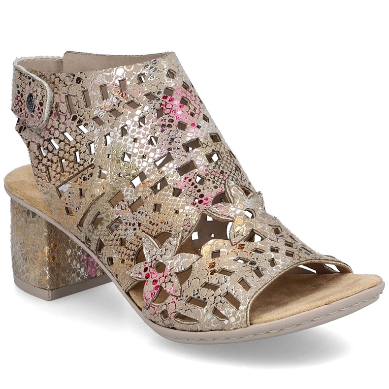 Női szandál beépített nyílt munkája Rieker 64780-90 sokszínű