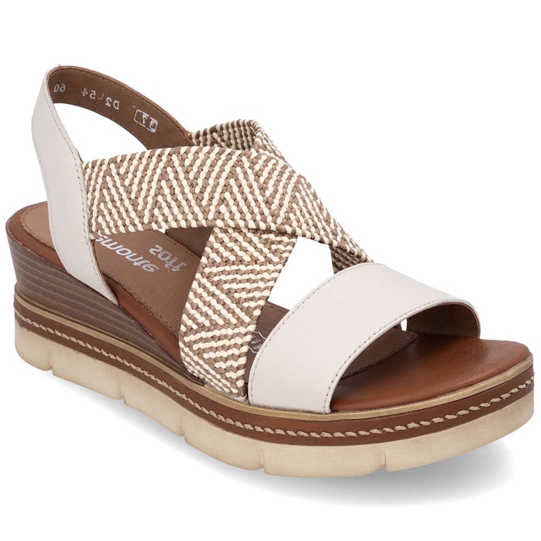 Bőrszandál elasztikával csúszott egy bézs Remonte D2L54-60-ra