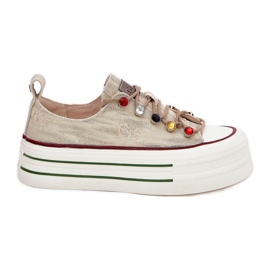 Női cipők a platformon goe rr2n4105 bézs