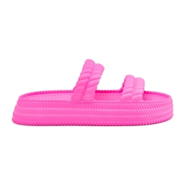 S.Barski Hab könnyű női papucs a platformon S. Barski ZK51-001 Fuchsia rózsaszín