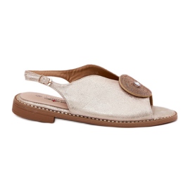 S.Barski Fényes női szandál dekoratív részletek S. Barski Kv51-012 Zlotys aranysárga S.Barski Fényes női szandál dekoratív részletek S. Barski Kv51-012 Zlotys aranysárga