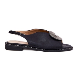 S.Barski Fényes női szandál dekoratív részletek S. Barski Kv51-012 fekete S.Barski Fényes női szandál dekoratív részletek S. Barski Kv51-012 fekete