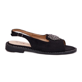 S.Barski Női szandál dekoratív szívvel S. Barski Kv27-018 fekete