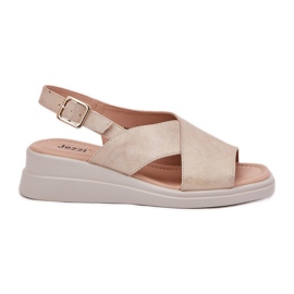 Jezzi Női szandál egy ékhez öko bőr arany bőrrel aranysárga Jezzi Női szandál egy ékhez öko bőr arany bőrrel aranysárga