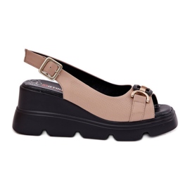 ARTIKER Női bőr szandál ékön és platformon dekorációs Artker 56C2209 bézs ARTIKER Női bőr szandál ékön és platformon dekorációs Artker 56C2209 bézs