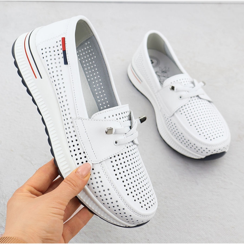 Evento Női bőrcipő nyitott fehér esemény 8443