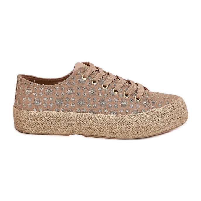 Patrouched női cipők a platformon Lee Cooper LCW-25-08-3646l Khaki Braid bézs