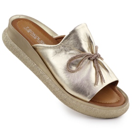 Női bőr flip flip flop t.sokolski l25-154 aranysárga