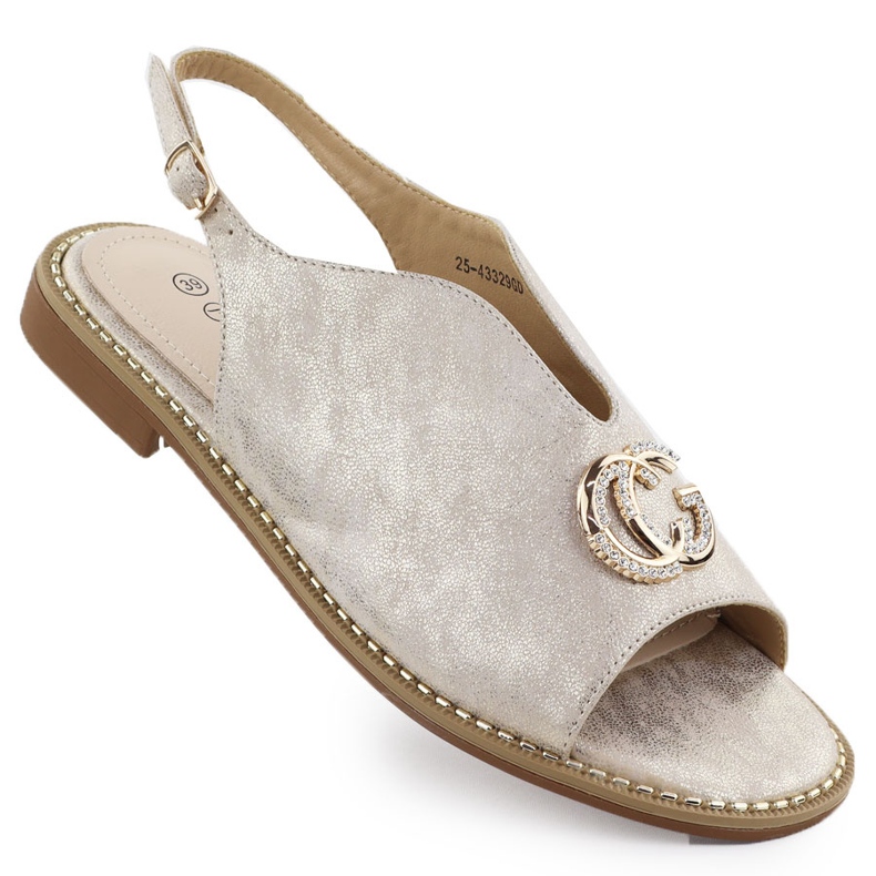 Potocki Női szandálok felépültek a 43329 -es arany díszjével aranysárga