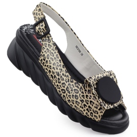 ARTIKER Női bőr szandál éken -Leopard nyomtatott Articer 56C2186 bézs ARTIKER Női bőr szandál éken -Leopard nyomtatott Articer 56C2186 bézs