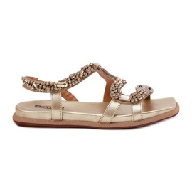 ARTIKER Női szandál dekorációval öko bőr tömlő Artker 56c1362 arany aranysárga