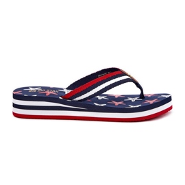 Női flip -flopok ékeken Big Star RR274A127 Navy Blue kék