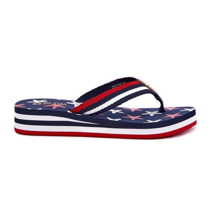Női flip -flopok ékeken Big Star RR274A127 Navy Blue kék