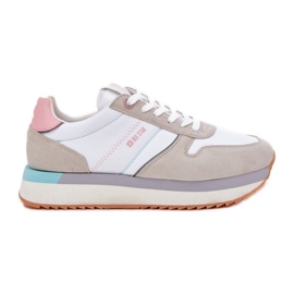 Big Star Női velúr cipők nagy csillag RR274A047 Hi-Polish Bézs-Fehér Rendszer