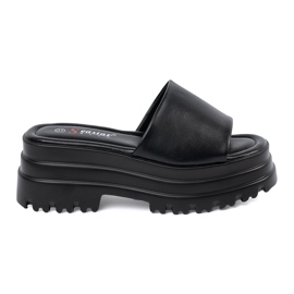 Seastar Fekete platform papucs