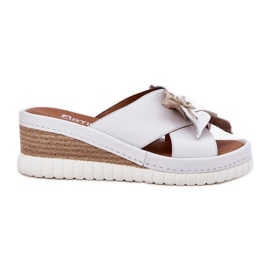 Női bőr ékek dekoratív virág Artiker 52C0537 fehér