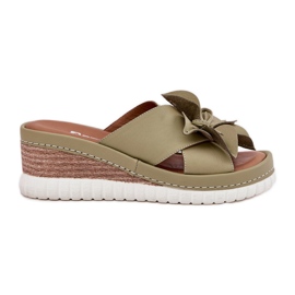 ARTIKER Női bőr ékek dekoratív virág Artikemer 52C0503 zöld