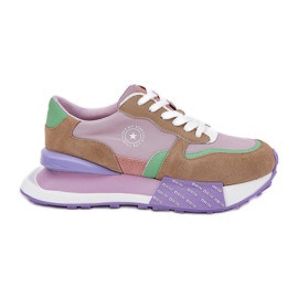 Női velúr cipők a Big Star RR274815 Hi-Polish Pink System Platformon rózsaszín