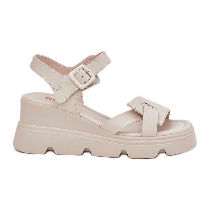 Női bőr szandál az ókori Artiker számára 54C1624 bézs