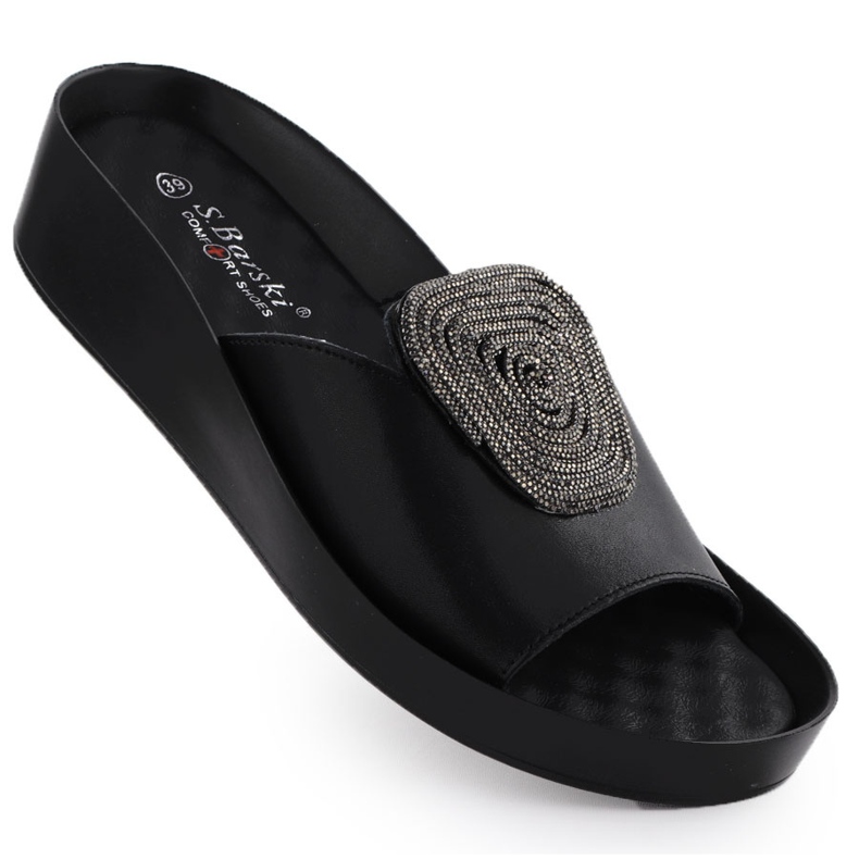 S.Barski Bőr női ékek dzsekikkel cirkonokkal Czarne S. Barski Kv51-028 fekete S.Barski Bőr női ékek dzsekikkel cirkonokkal Czarne S. Barski Kv51-028 fekete