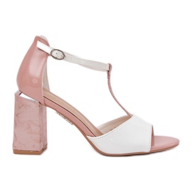 Festett női szandál a Vinceza 20276 Pink-White Poston rózsaszín Festett női szandál a Vinceza 20276 Pink-White Poston rózsaszín