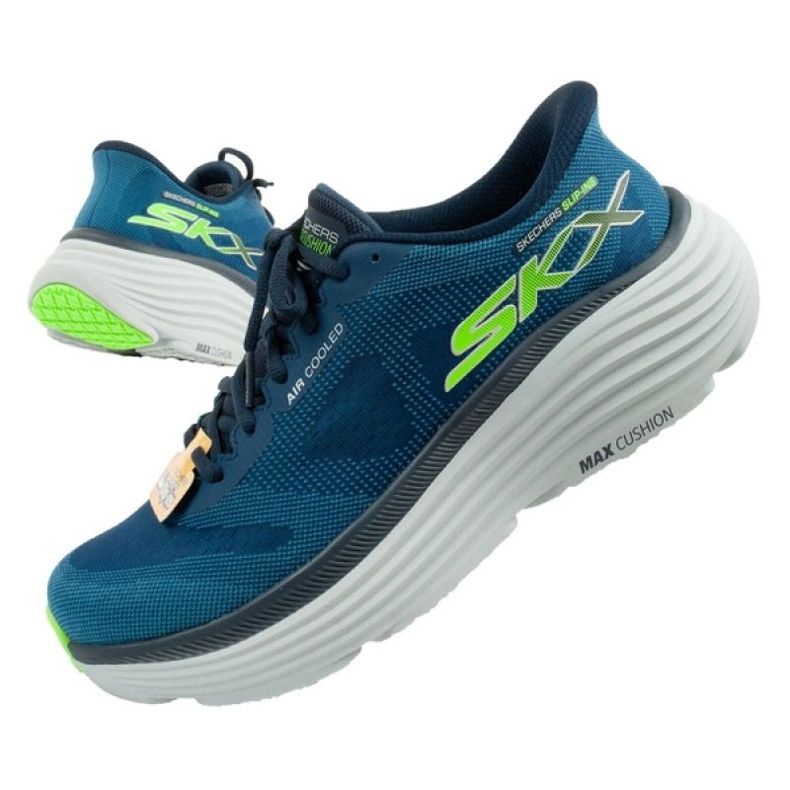 Futócipő SKECHERS Max Párnás csúszás 220611/nvy kék