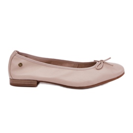 Női bőr ballerinas maciejka p6800-04 bézs