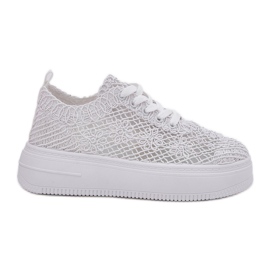 Inna Női cipők a peronon, horgolt felső fehér felső