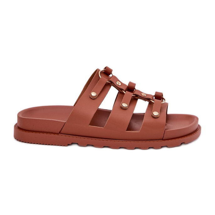 Inna Női papucs teveszcsíkokkal barna