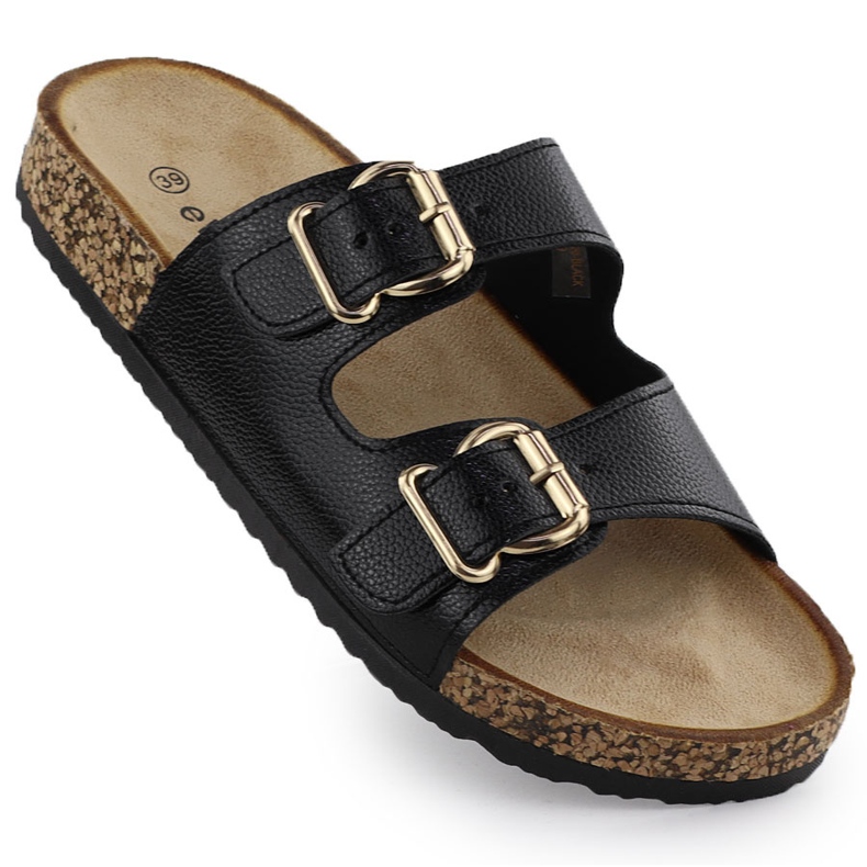 EVento Női papucs flopok fekete bilincsekkel 7220 EVento Női papucs flopok fekete bilincsekkel 7220