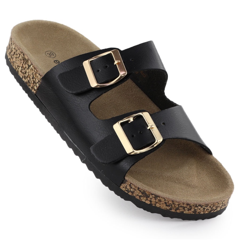 EVento Női papucs fekete bilincsekkel 8323