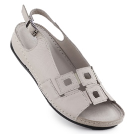 Bőr női kényelmes szandál szürke ékekhez T.Sokolski L25-178